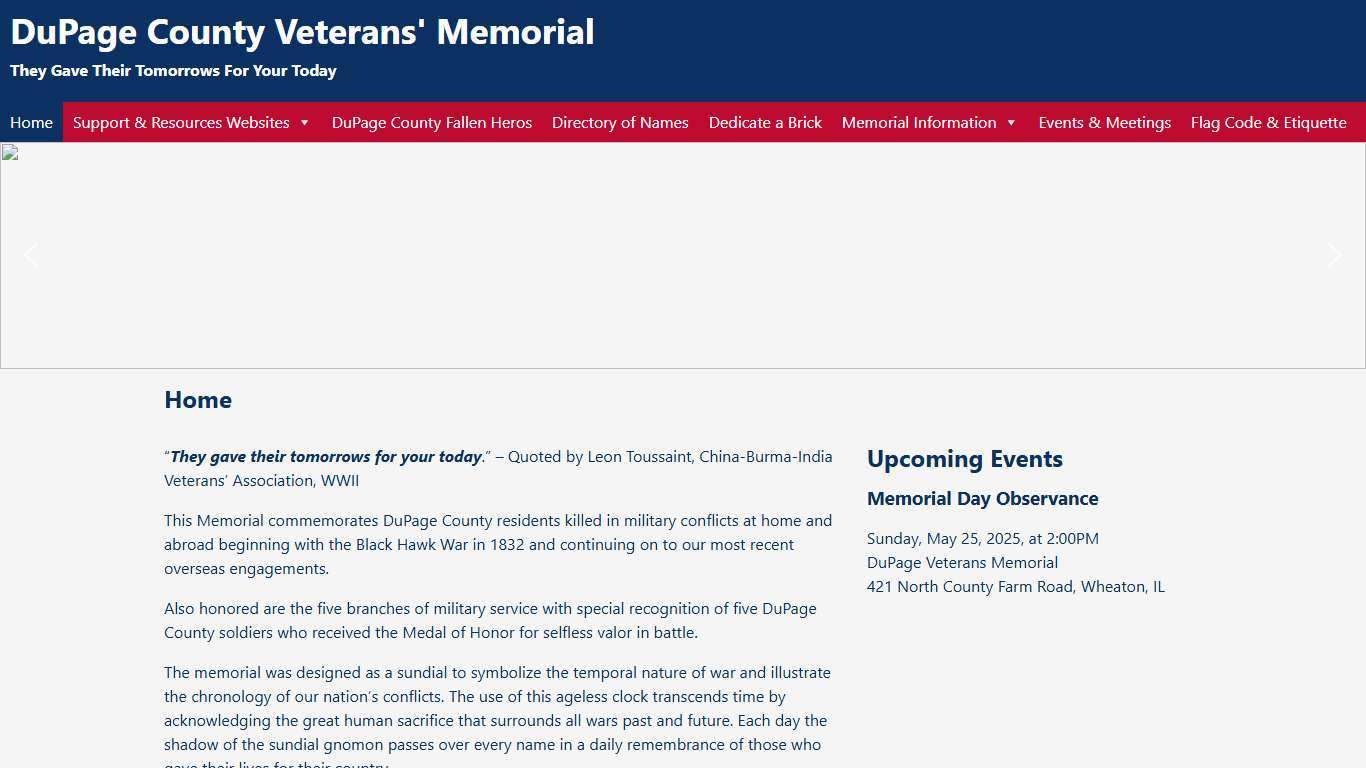 Home - DuPage County Veterans' Memorial